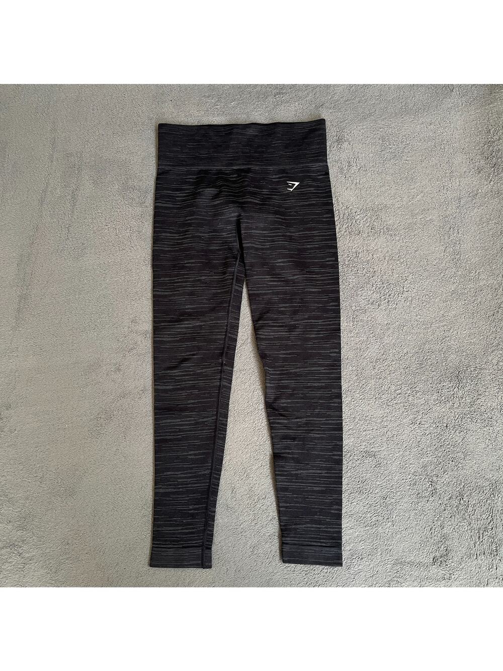 Gymshark Adapt Black Gray Marl High Waisted Seamless Leggings Womens Size Medium